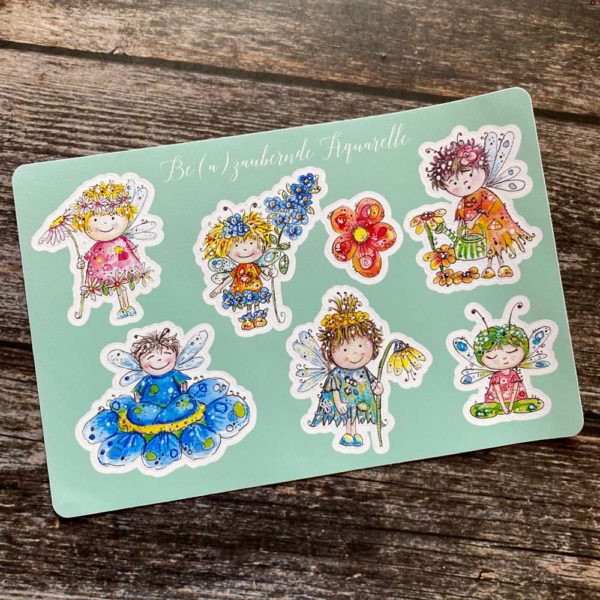 Sticker-Sheet Elfchen1 Beas Aquarellminis