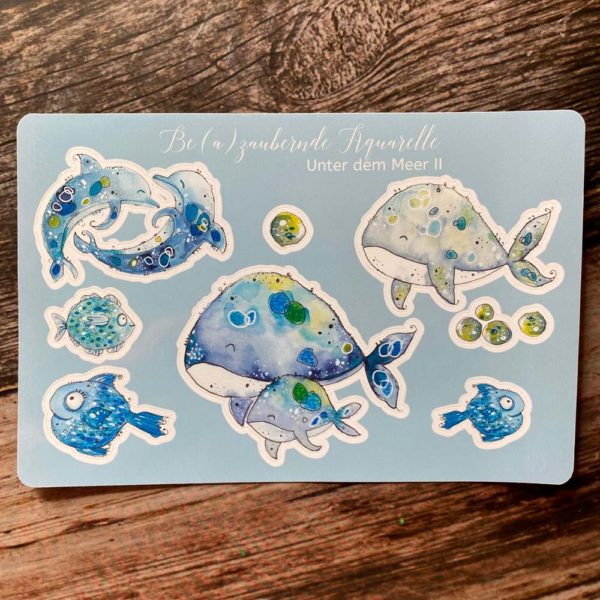 Sticker-Sheet Unter dem Meer II Beas Aquarellminis